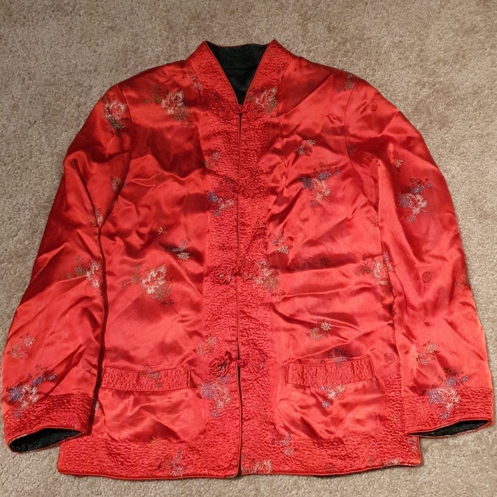 Vtg Asian Reversible Jacket sz Small